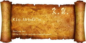 Kis Urbán névjegykártya